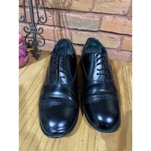 David Taylor 10.5 M Loafers Black Leather Oxfords Round Toe Slip On Shoes
